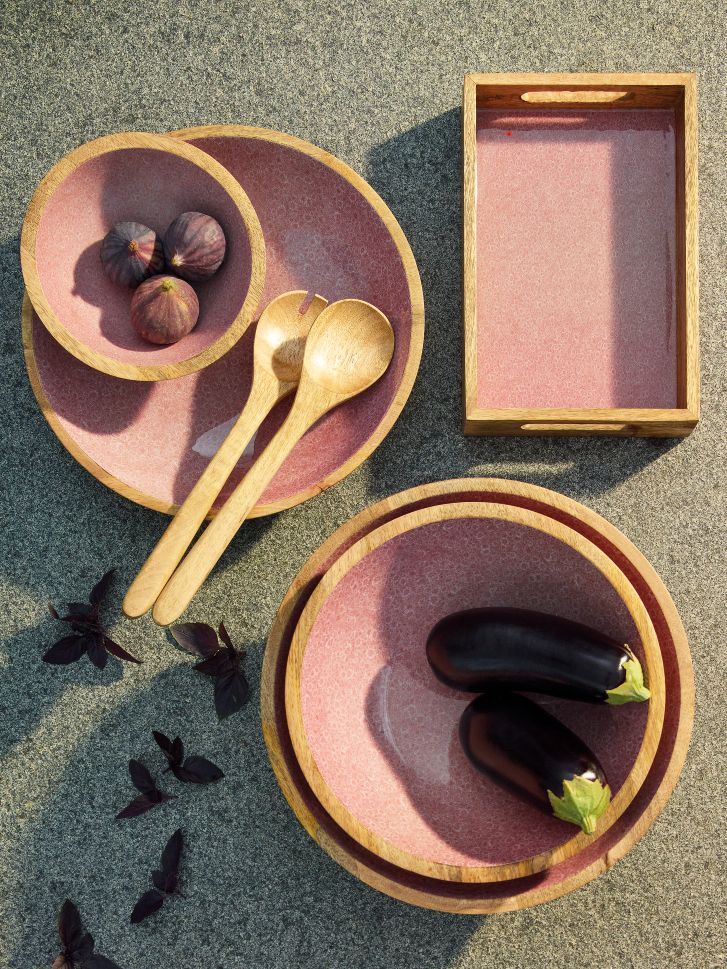 080551 MINERAL ROSE Mísa na potraviny Ø 20 cm8 cm mangové dřevo Zassenhaus (5)